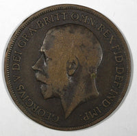 Great Britain George V Bronze 1919 1 Penny KM# 810  (28 195)