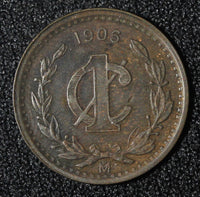 Mexico ESTADOS UNIDOS MEXICANOS Bronze 1906 1 Centavo Wide date KM# 415 (876)