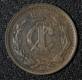 Mexico ESTADOS UNIDOS MEXICANOS Bronze 1906 1 Centavo Wide date KM# 415 (876)