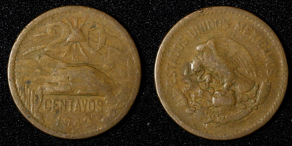 Mexico ESTADOS UNIDOS MEXICANOS Bronze 1943 20 Centavos 1st Year  KM# 439 (579)