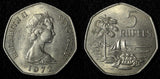 Seychelles Elizabeth II Copper-Nickel 1972 5 Rupees KM# 19 (28 116)