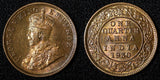 India-British George V  1930 (C) 1/4 Anna Calcutta UNC/BU RAINBOW  KM# 512 (729)