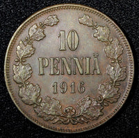 Finland Nicholas II Copper 1916 10 Pennia KM# 14 RANDOM PICK (1 COIN) (27 146)