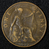 Great Britain George V Bronze 1919 H 1 Penny Heaton Mint KM# 810 (28 937)
