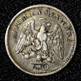 MEXICO Silver 1890 Mo M 5 Centavos Mexico City Mint Toned KM# 398.7 (28 433)