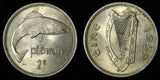 Ireland Republic Copper-nickel 1959 Florin 2 Shillings Salmon KM# 15a  (851)