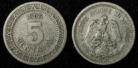 Mexico ESTADOS UNIDOS MEXICANOS Nickel 1906 M 5 Centavos KM# 421 (27 481)