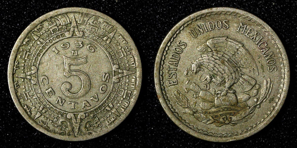 Mexico ESTADOS UNIDOS MEXICANOS 1936 M 5 Centavos KM# 423 (27 821)