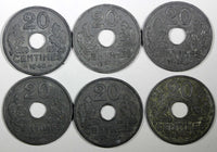 FRANCE  Zinc 1942 20 Centimes WWII Issue KM# 900.1 RANDOM PICK ( 1 COIN ) (933)