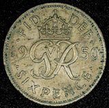 Great Britain George VI  1950 6 Pence KM# 875  (24 994)