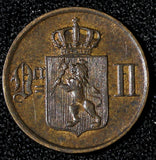 NORWAY Oscar II Bronze 1897 1 ORE Norwegian Lion KM# 352 (30 086)