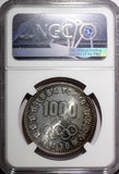 JAPAN Silver S39 1964 1000 Yen Olympics, Tokyo NGC MS65 Light Toned Y# 80 (28)