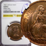 Great Britain 1966 1 Penny 35 Years NGC New York International Coin Show KM# 897