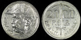 Brazil Silver 1935 2000 Reis Duke of Caxias 1 YEAR TYPE KM# 535 (25 196)