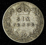 Great Britain Edward VII Silver 1909 6 Six Pence AR-(.925) KM# 799 (28 783)