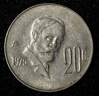 Mexico Copper-Nickel 1975 Mo  20 Centavos  KM# 442 (27 850)