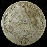 GUATEMALA Silver 1926  1/4 Quetzal Royal British Mint KM# 243.1 (24 670)