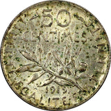 FRANCE Silver 1919 50 Centimes XF/aUNC KM# 854 RANDOM PICK (1 Coin)  (24 703)