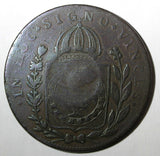 BRAZIL Pedro I 1827 R 40 Reis KM# 444.1 Countermarked 80 Réis KM# 366.1 (27 479)