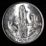 GUATEMALA Silver 1961 10 Centavos  ch.UNC Mint Luster KM# 262 (27 827)