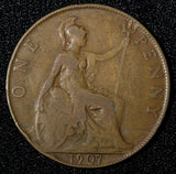 Great Britain Edward VII Bronze 1907 1 Penny KM# 794.2 (28 939)