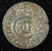 Riga CARL X of Sweden Silver 1658 Solidus,Schilling SCARCE KM# 50 (26 739)