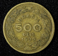 BRAZIL 1939 500 Reis Joaquim Maria Machado de Assis KM# 549 (27 806)