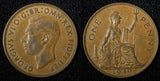 Great Britain George VI Bronze 1949 1 Penny 1st Year Type KM# 869 (28 921)