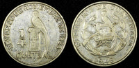 GUATEMALA Silver 1948  1/4 Quetzal Guatemala Mint Mintage-129,226 KM# 243.2 (72)