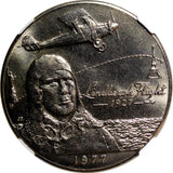 Samoa 1977 Tala Lindbergh Flight 38.8 mm NGC MS67 TOP GRADED  KM# 26 (050)