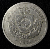 BRAZIL Pedro II Copper-Nickel 1874 200 Reis 32 mm KM# 478 (27 810)