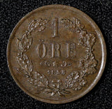 Sweden Oscar I Bronze 1858 L.A. 1 Öre KM# 687 (28 574)