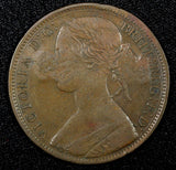 Great Britain Victoria Copper 1860 1 Penny 1st Year Type C/S "1867" KM# 749.2