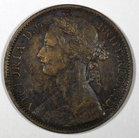 Great Britain Victoria Bronze 1876 H 1 Penny Heaton Mint KM# 755 (28 184)