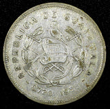 Guatemala Silver 1958 25 Centavos Mintage-394 361 27mm Toned KM# 258 (24 644)
