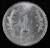 FINLAND Iron 1947 1 Markka  Soft Struck UNC KEY DATE KM# 30b (27 185)