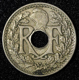 FRANCE Copper-Nickel 1917 25 Centimes No Dash Toned KM# 867a (28 112)