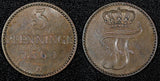 German States MECKLENBURG-SCHWERIN 1864 A 3 Pfennig LAST YEAR XF KM# 310 (187)