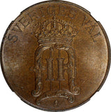 SWEDEN Oscar II Bronze 1906 EB 5 Ore Mintage-565 280 NGC MS62 BN KM# 770 (022)