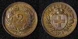 Switzerland Bronze 1919 B 2 Rappen Bern Mint  KM# 4.2a (28 645)