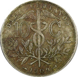 BOLIVIA Copper-Nickel 1909 10 Centavos  KM# 174.3  (25 011)