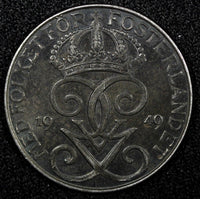 Sweden Gustaf V Iron 1949 5 Öre aUNC KM# 812 (24 095)