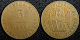 Italian States VENICE Copper 1849 ZV 3 Centesimi 1 Year Type KM# 808 (23 518)