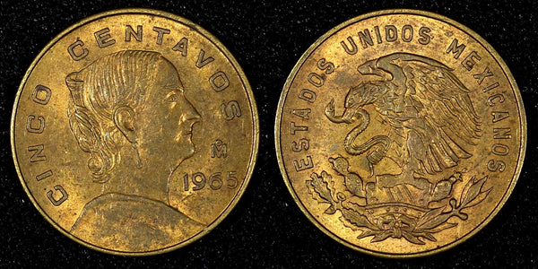 Mexico ESTADOS UNIDOS MEXICANOS 1965 5 Centavos  BU KM# 426 (27 395)