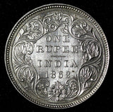 India-British Victoria Silver 1862 (B) Rupee Better Date aUNC KM# 473.1 (28 304)