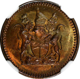 Rhodesia Bronze 1975 1/2 Cent NGC MS66 RB TONING TOP GRADED BY NGC KM# 9 (024)