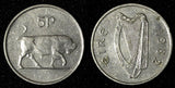 Ireland Republic Copper-Nickel 1982 5 Pence Bull large type KM# 22 (28 678)