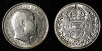 Great Britain Edward VII Silver 1907 3 Pence KM# 797.2 (28 105)