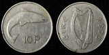 Ireland Republic Copper-Nickel 1975 10 Pence Salmon KM# 23 (28 958)