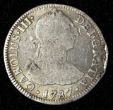 Mexico SPANISH COLONY Charles III Silver 1787 Mo FM 2 Reales KM# 88.2a (818)
